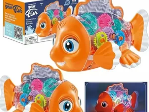 Mechanical Gear Multicolor Fish Toy – Baby Lights & Music