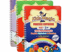 Kids Magic Practice Copy – Handwriting Practice Book (3 Pcs) with 5 PCS Pen