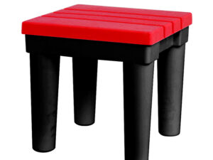 Two Color Square Stool Red & Black