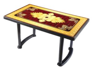 6 Seated Square Table Print Black P/L Gardinal TEL