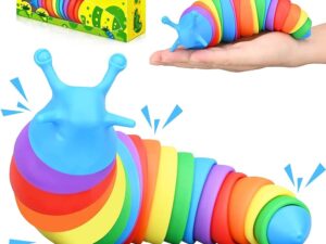 Rainbow Caterpillar Shape Fidget Slug Toy