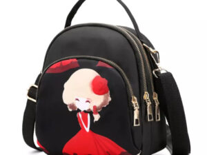 New Trendy Fashion Printing Mini Backpack | Stylish Nylon Rucksack for Women & Girls | Multilayer Crossbody & Shoulder School Bag
