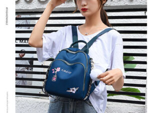New Trendy Fashion Women Backpack – Flower Embroidery, Large Capacity