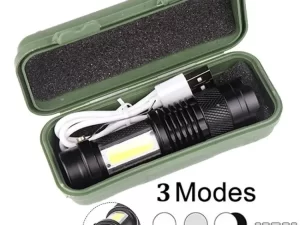Telescopic Zoom Flashlight XPE + COB