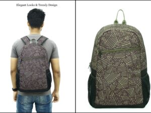 Bili Online 16-Liter Cozy Backpack (Brown Basket Weave) | Waterproof | Laptop, School, College & Office Bag for Men & Women