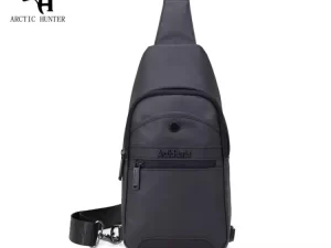 ARCTIC HUNTER Casual Black Chest Bag – Waterproof Messenger Bag for Men