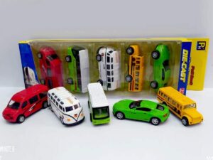 Metal Die-Cast Pull Back Car/Jeep – 5 Pcs Vehicle Set (B-17)