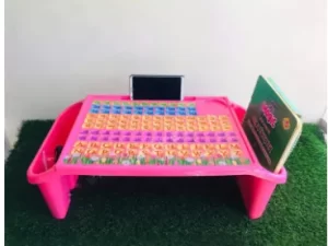 Reading and Writing Table with Built-In Storage Box – Durable Plastic Construction – For Children