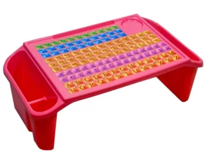 22" Children’s Study Table – Baby Snack Table with Storage Box | Writing Plastic Baby Table | Arabic Alphabet (Pink)