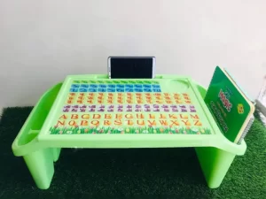 Reading and Writing Table with Built-In Storage Box – Durable Plastic Construction – For Children