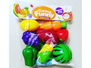 Colorful Plastic Fruits and Vegetable Cutting & Assembling Set for Kids (Imported)