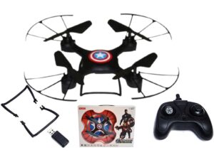 Marvel Avengers Axis Aircraft Drone | Flip Mode | Headless Mode | Gyroscope Stabilization | 2.4GHz RC Quadcopter (Black)
