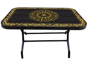 Dining Table – 4 Seat Semi RTG SL Print Canvas – Black