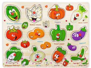 Aliyas School Learning & Educational Toy – Chunky Wooden Alphabet Puzzle Board (12×9 Inch)