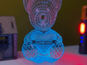 GearUP Acrylic Multicolor Night Lamp (Only Acrylic) Love Bear