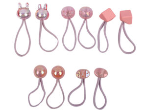 10 Pcs Children Cute Acrylic Beads Ball Elastic Hair Bands | Candy Colors Kids Stretch Hair Ties