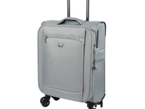 20 Inch Soft Suitcase | 450D Jacquard RPET with PUx2 Waterproof Coating – Grey