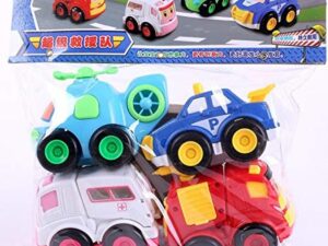 Friction Powered Cartoon Car Toy Set – Unbreakable Pull-Back Cars (4 Pieces)