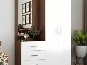 Stylish White Vanity Dresser and Cupboard