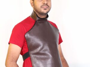 ZAYS ZCG101 Leather Chest Guard | Premium Full-Grain Leather Motorcycle Gear | Durable Winter Protection for Bikers (Black)