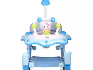 Baby Musical Walker cum Rocker with Push Handle – BLB Brand (Blue) | 2-in-1 Safe, Fun & Supportive Walker for Babies