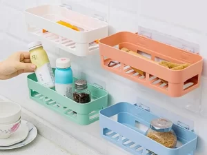 1 Pc Wall Mounted Bathroom Storage Rack – Shampoo & Bathroom Organizer Shelf