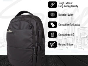 New Classic Black Laptop Bag-Backpack | Stylish, Durable & Waterproof | Perfect for Office, College & Travel