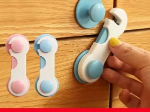 2Pcs Anti-Baby Drawer Lock Child Safety Lock Cabinet Door Baby Cabinet Refrigerator Lock Protective Safety Buckle Lock Anti-Pinch Finger