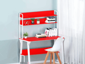 Karigor BD Bibliophile Metal Body Reading and Writing Table with Integrated Bookcase Shelf