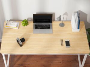 Stylish Rectangular Natural Wood Office Desk