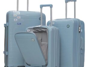 ICE Exclusive Luxury Family Size Trolley Luggage (Light Blue)