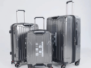 SMART POLO 4 Metal Corner Guard ABS+CP Hard-Shell Lightweight Family Luggage (Grey) — Premium Hard Shell Travel Trolley | Durable Spinner Suitcase for Men & Women