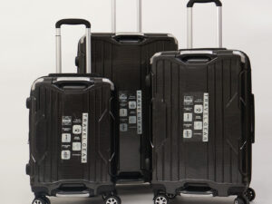 SMART POLO 4 Metal Corner Guard ABS+CP Hard-Shell Lightweight Luggage (Black)