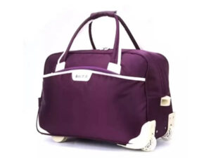 HTS Rolling Duffel Travel Trolley Bag (Purple)