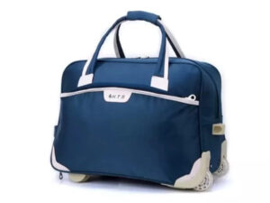 HTS Rolling Duffel Travel Trolley Bag (Blue)