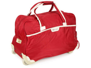 HTS Rolling Duffel Travel Trolley Bag (Red)