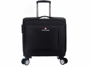WGENER GONGZI 17-Inch Cabin Crew Trolley Luggage-03 (Black) | Premium Hard Shell | 360° Spinner Wheels | Carry-On Travel Bag