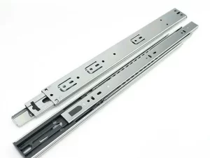 18" SS 3-Part Hydraulic Drawer Slider (Set = 2 Pcs) Heavy Runners Ball Bearing Drawer Slides Rail Telescopic Metal Duty