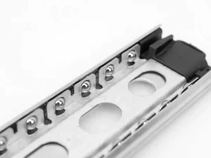 14" SS 3-Part Drawer Slider (1 Set = 2 Pcs) Heavy Runners Ball Bearing Drawer Slides Rail Telescopic Metal Duty