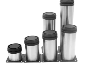 4Pcs Stainless Steel Adjustable Sofa Foot Cabinet Foot Bed Foot for Kitchen Home Furniture Legs Hardware for Home Decoration – Height 3''/4''
