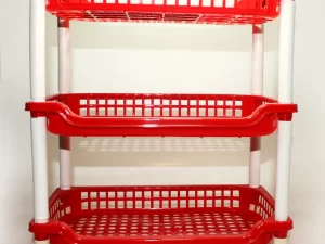 Multi-Functional 3 Layer Plastic Kitchen Bathroom Shelf Organizer Storage Rack - Multicolor Mini Size