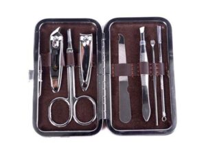 Manicure & Pedicure 7-Pcs Set – Stainless Steel with Leather Case