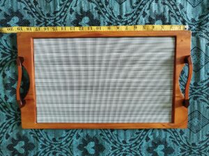 Modern Wooden Tray with Mat (19" x 11") – Large Serving Tray for Home, Café & Restaurant Use