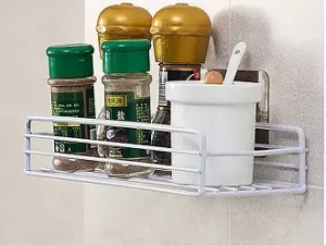 1PC Punch-Free Bathroom Shelf Storage Organizer – Shower Wall Shelf Storage Box Kitchen Basket Bathroom Accessories