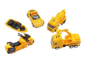 5-Piece Die-Cast Metal Construction Vehicle Toy Set – Mini Trucks & Tractors for Kids