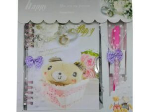 Lock Korean Creative Color Page Illustration Notebook – Stylish & Artistic Notepad Gift