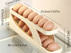 Automatic Roll-Down Double-Layer Egg Organizer – Automatic Scrolling Egg Dispenser Holder Storage Box Container for Refrigerator Kitchen Cabinet – 1 Pc (Best Rate)