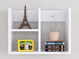 Meraj Furniture Engineered Wood Wall Mount Rich Books Shelf – 3-Tier (Matte White) Multipurpose Organize