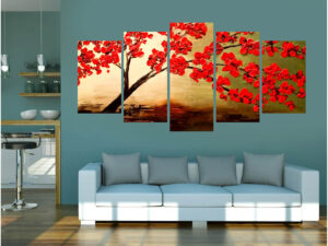 5 Pcs Flower Canvas Wall Painting Set – Home Décor