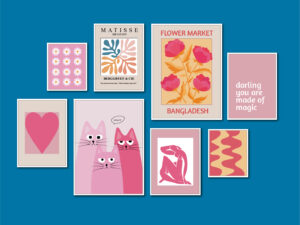 Matisse Cute Cat Poster Wallboard Set – Home Décor